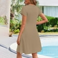thumbnail image 5 of Womens Casual Short Sleeve V Neck Dresses Summer A-Line Swing Dress with Pockets Loose Fit Flowy T-Shirt Dress, 5 of 8
