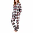 thumbnail image 7 of hotojiny Christmas Pajamas for Women Set 2 Piece Outfit Merry Christmas Button Down Shirt with Drawstring Pj Bottoms Plaid Sleepwear, 7 of 7