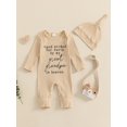 thumbnail image 4 of Cjfdfy Baby Boy Girl Newborn Hospital Going Home Outfit Hand Picked for Earth By My Great Grandma Grandpa Letters Romper Long Sleeve Ribbed Jumpsuit Hat Spring Fall Winter Clothes, 4 of 9