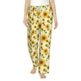 thumbnail image 2 of Picia European-style Pattern Sunflower Womens Soft Woven Cotton Elastic Waistband Sleep Pajama Pant Lounge Sleep Pant With Pockets And Drawstring-X-Large, 2 of 9