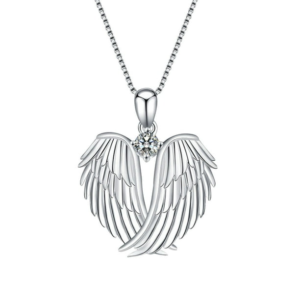 Collar para mujer, joyería para mujer, joyería para mujer, collar de ángel, colgante de ángel, collar con piedra de nacimiento para mujer, joyería, collar con piedra de nacimiento