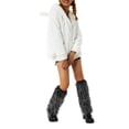 thumbnail image 2 of Faithtur Women's Anti-Slip Leg Warmers, Solid Color/Multi-Color Thicken Socks, Windproof Legs Protector, 2 of 9