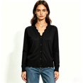 thumbnail image 2 of Women's V-Neck Button Down Long Sleeve Knit Cardigan, Lightweight Soft Layering Front Sweaters,Size S-2XL, 2 of 6