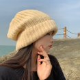 thumbnail image 2 of Horetong-gorro de punto para mujer, gorro de moda coreana, sólido, cálido, informal, elástico, cómodo, combina con todo, nuevo, Invierno, 2 of 5