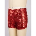 thumbnail image 2 of Miutii Kids Girls Sequins Dance Shorts Athletic Hip Hop Jazz Tap Performance Costume Tumbling Yoga Red 120-140/12, 2 of 9