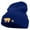 Royal, variant on 1850 California Bear Embroidered 12 Inch Long Knitted Beanie - Black OSFM