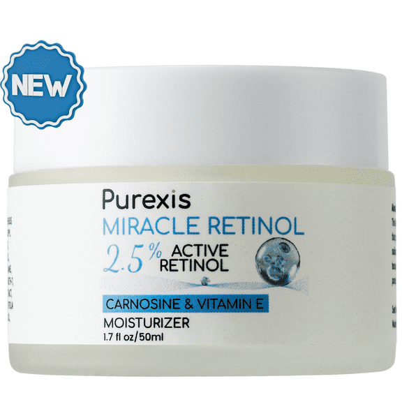 Purexis Miracle Retinol Night Face Cream with Niacinamide, Jojoba Oil & Vitamin E, Anti-Aging Moisturizer for Smoother-Looking Skin, 1.76 oz