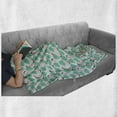 thumbnail image 5 of Acorn Soft Flannel Fleece Throw Blanket, Colorful Memphis Style Tropical Hipster Circles Monstera Leaves Minimalist, Cozy Plush for Indoor and Outdoor Use, 60" x 80", Sea Green and Rose, by Ambesonne, 5 of 5