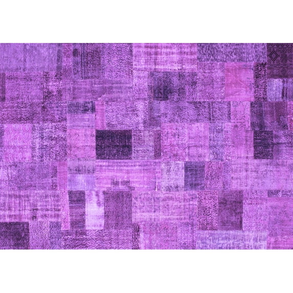 Ahgly Company Indoor Rectangle Patchwork Purple Transitional Area Rugs, 6' x 9'