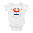 thumbnail image 1 of Everyone Loves a Nice Paraguayan Boy Baby Romper Bodysuit (White, 12-18 Months), 1 of 5