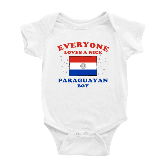 Everyone Loves a Nice Paraguayan Boy Baby Romper Bodysuit (White, 6-12 Months)