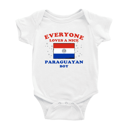 

Everyone Loves a Nice Paraguayan Boy Baby Romper Bodysuit (White 6-12 Months)