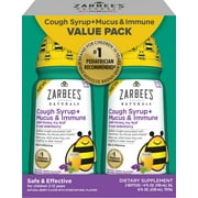 Zarbee's Naturals Children's Cough Syrup + Mucus & Immune, Natural Berry Flavor, 8oz Value Pack