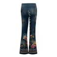 thumbnail image 5 of Susanny Women's Boho High Waist Flare Pants Stretch Bell Bottom Yoga Pants Hippie Flared Leggings Floral 70s Palazzo Pants Trousers Plus Size Dark Blue XL, 5 of 5