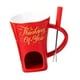 thumbnail image 1 of Taza para fondue de chocolate con tenedor, calentador de mantequilla y taza personal para derretir queso Alfabeto rojo, 1 of 9