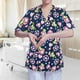 thumbnail image 1 of Camiseta exfoliante con cuello en V para mujer, ropa de trabajo, uniforme de trabajo de enfermera transpirable, camiseta exfoliante de enfermería para Azul oscuro, 1 of 10