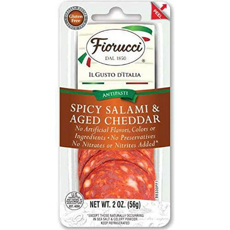 Fiorucci Spicy Salami with Aged Cheddar 2 Ounce – 12 per case. Fiorucci Spicy Salami with Aged Cheddar 2 Ounce – 12 per case.