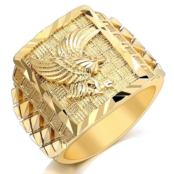 Anillo Punk Rock Eagle Chapado En Oro De 18 Quilates De Plata Esterlina 925 De Hip Hop De Lujo/Color Tamaño 6-12 Joyería De Dedo