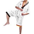 thumbnail image 4 of Disfraz de Karate uniforme de manga corta de Taekwondo de algodón completo para adultos y niños (120), 4 of 8