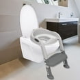 thumbnail image 3 of Asiento de entrenamiento para orinal plegable antideslizante con taburete Gris y blanco, 3 of 8