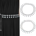 thumbnail image 2 of Chic mujeres cristal Rhinestone Metal cadera cintura vientre cadena cinturón Multicolor Zulema Las mujeres correa de cadena, 2 of 7