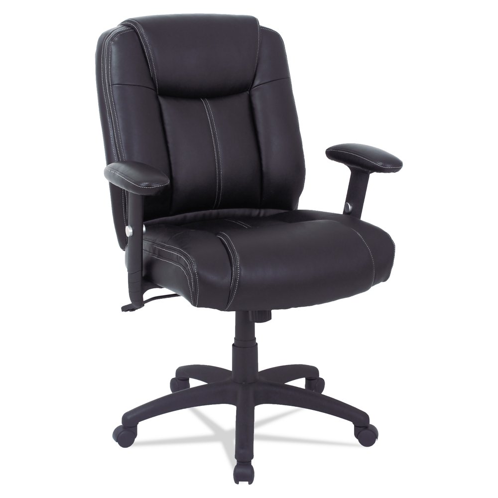 Alera CC Series Executive Mid-Back Leather Office Chair w/Adj Arms, Black - Walmart.com 