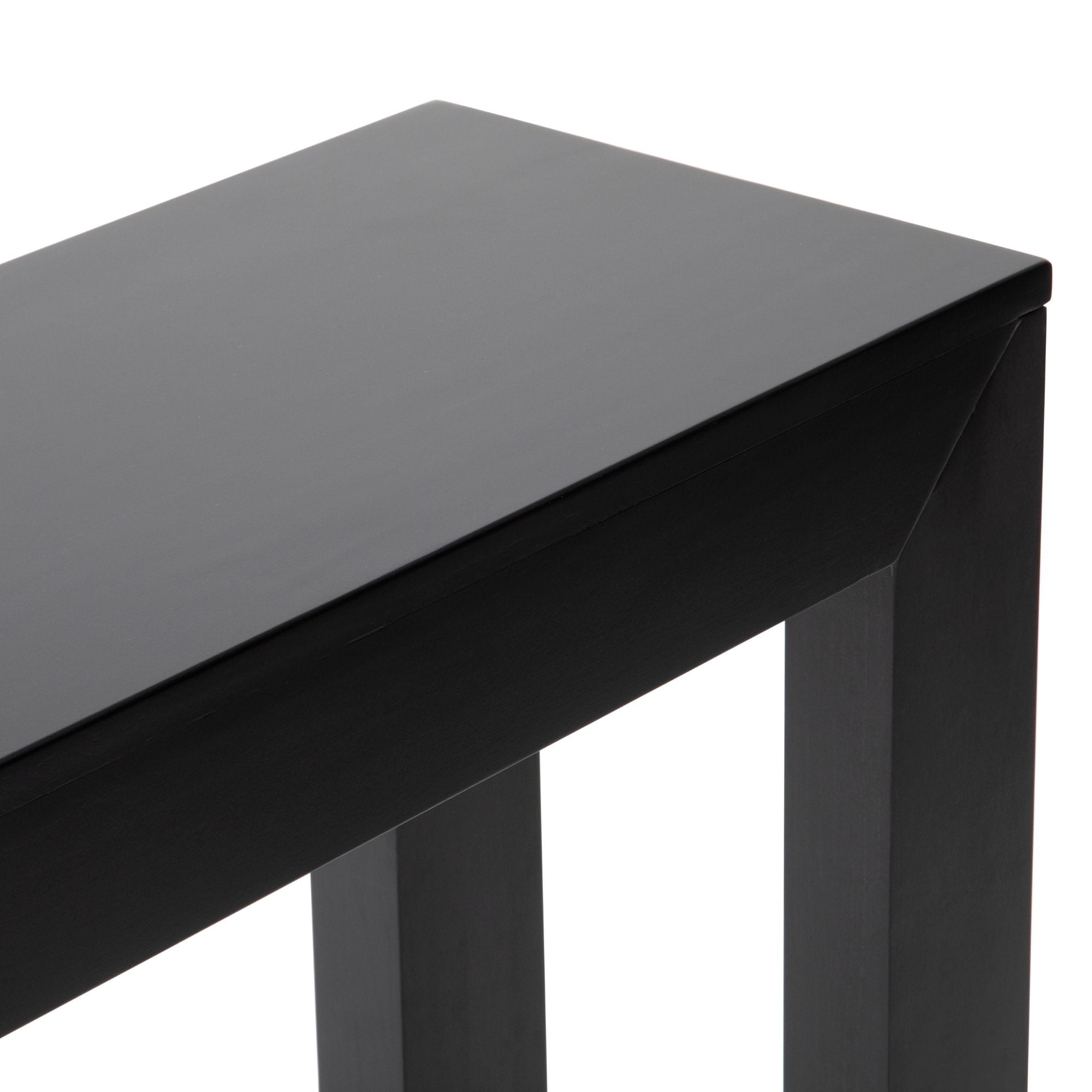 Plank+Beam 56" Modern Console Table, Solid Wood Narrow Entryway Table, Black