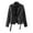 Black, variant on Women's Leather Coat with Long Sleeves and Belt Spring and Fall Thin Women's Jacket V-Neck Jacket