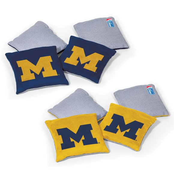Wild Sports NCAA Michigan Wolverines 8pk Sacs de Haricots Double Face, Couleur de l'Équipe