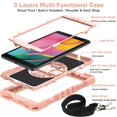 thumbnail image 3 of Dteck Case for Samsung Galaxy Tab A7 10.4" SM-T500 T505 (2020 Released) 10.4-inch,Shockproof Rubber 3-Layers Protection Case Hybrid Kickstand Cover with Hand & Shoulder Strap,Rosegold, 3 of 9