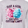 thumbnail image 4 of Inktastic Just a Girl Who Loves Cotton Candy Long Sleeve Youth T-Shirt, 4 of 5