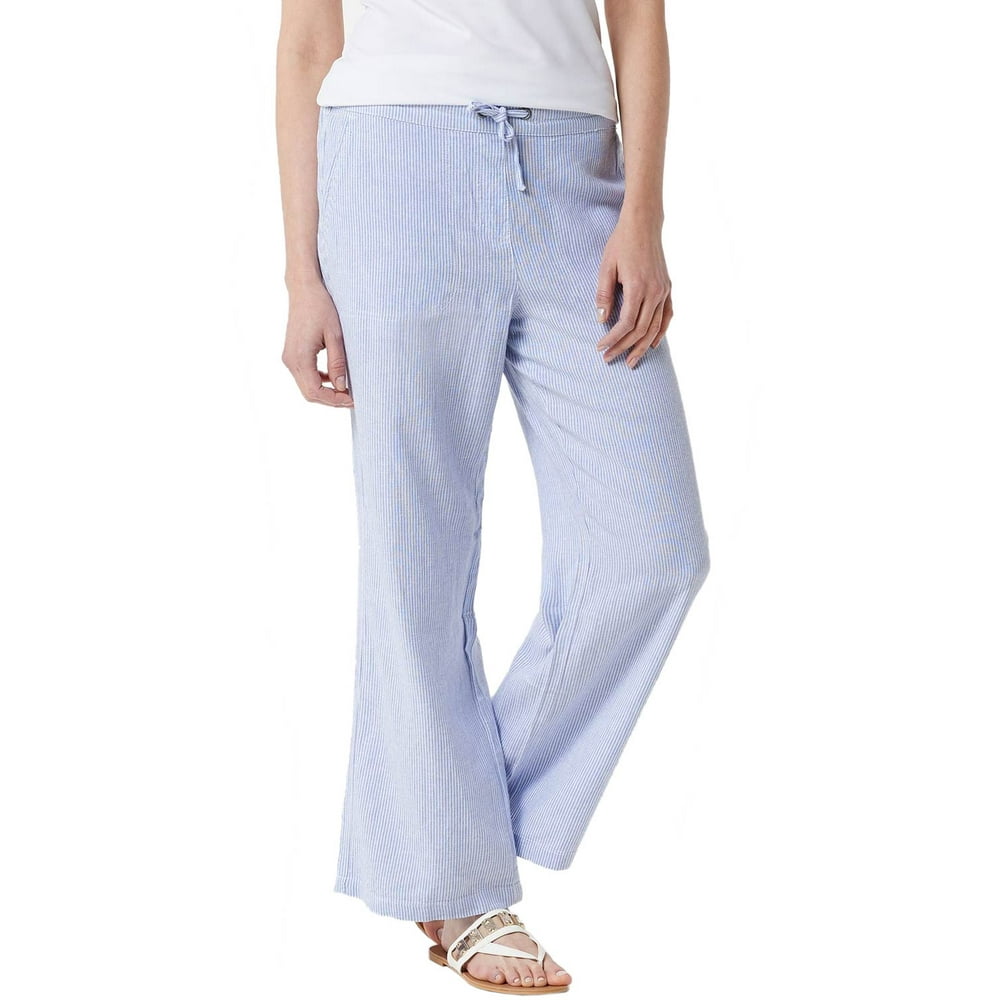 Denim & Co. - Denim & Co. Womens Linen Blend Pull-on Pants XX-Small ...