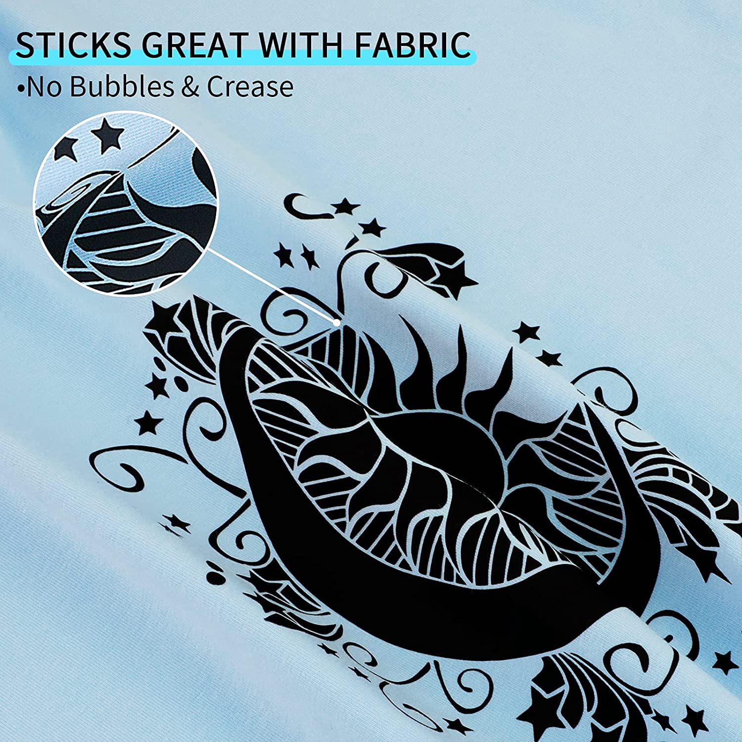 Heat Transfer Vinyl Black & White HTV Vinyl Rolls -12 x 20ft HTV for Shirts, Black Iron on Vinyl for All Cutting Machines - Easy to Cut & Weed for Heat Transfer Design (Black&White)