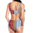 thumbnail image 3 of Traje de baño para mujer traje de baño dividido transpirable 100% poliéster elástico estilo étnico cómodo para fiestas en la piscina para actividades acuáticas ANGGREK Otros, 3 of 5