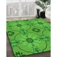 thumbnail image 2 of Ahgly Company Indoor Square Patterned Lime Green Area Rugs, 4' Square, 2 of 6