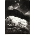 thumbnail image 2 of Redon, Odilon 14x18 White Modern Wood Framed Museum Art Print Titled - When Life Was Awakening in the Depths of Obscure Matter, 2 of 4