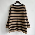 thumbnail image 6 of Sweaters For Women Sevevn Womens Striped Loose Long Sleeved Knitted Pullover Sweater Casual Round Neck Sweater, 6 of 6
