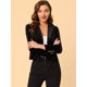 thumbnail image 4 of INSPIRE CHIC Chaqueta De Traje De Oficina De Negocios Con Solapa Y 1 Botón De Terciopelo Para Mujer Negro XS, 4 of 6