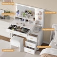 thumbnail image 2 of Makeup Vanity Desk with Mirror & Lights, 3 Colors, 4 Large Drawers, 2 of 2