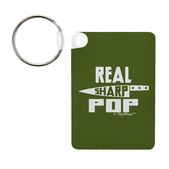 ThisWear Pop Appreciation Gift Real Sharp Pop Knife Pun Aluminum Rectangle Keychain