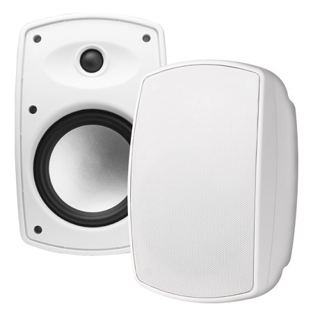 BTP650 Wireless 6.5" Bluetooth 2-Way Outdoor Patio Speaker Pair Composite Resin Low Resonator