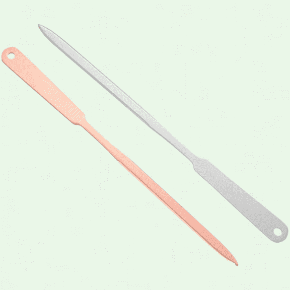 2 Pack Stainless Steel Letter Openers, Lightweight Hand Envelope Slitter, Silver & Rose Gold