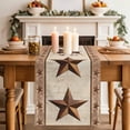 thumbnail image 3 of Country Cotton Linen Table Runner for Dining Kitchen, Texas Star Plants Branches Berry Farmhouse Retro Wedding Outdoor Party Tablerunners, Dresser Scarf Coffee Tablecloth Runners 13x70 Inches, 3 of 8