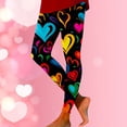 thumbnail image 2 of Yuncity Womens Valentines Leggings Cute Holidays Love Heart Print Funny Graphic High Waist Tights Yoga Pants For Workout Running Athletic Women's Leggings S-Xxl Black, 2 of 5