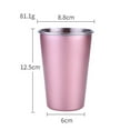 thumbnail image 7 of 304 Stainless Steel Pint Cups, 16.9 oz Shatterproof Cup Tumblers, Unbreakable Metal Drinking Glasses for Bar, Home, Restaurant, Durable Travel Mug for Cold Hot Drinks, 1 Pack,Purple, 7 of 7