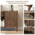 thumbnail image 6 of Furnibear Wood TV Stand Up to 80 Inch for Living Room, Mid Century Modern Entertainment Center, TV Console with Fluted Door Cabinets and Open Shelves, for Bedroom, Dark Brown, 6 of 10
