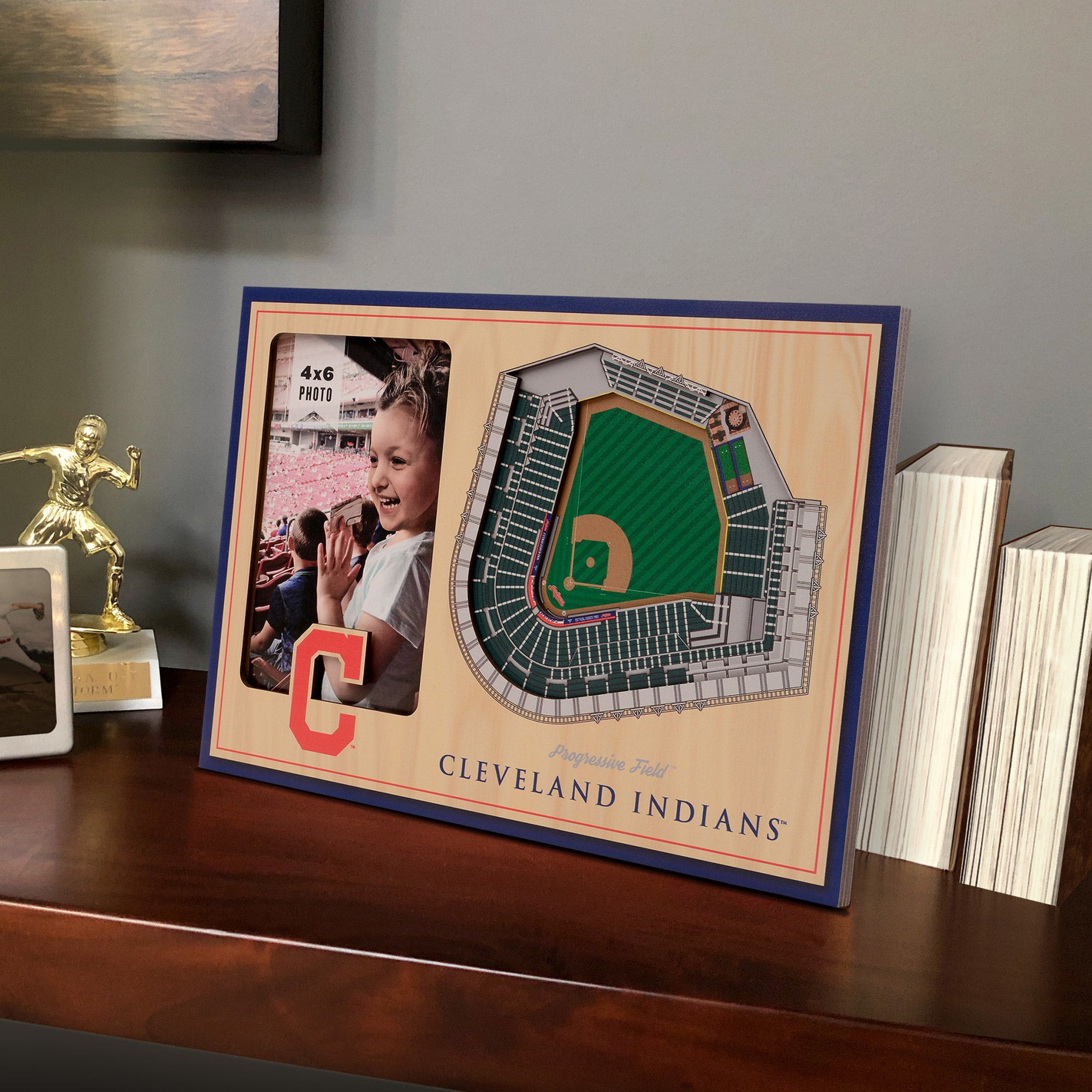 Brown Cleveland Indians 3D StadiumViews Picture Frame