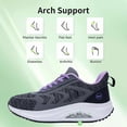 thumbnail image 3 of JOYFON Women's Walking Shoes Arch Support Orthotic Breathable Tennis Sneakers for Plantar Fasciitis Pain Relief GreyPurple 9.5, 3 of 6