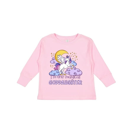 

Inktastic I m One Magical Goddaughter Purple Unicorn Design Gift Toddler Boy or Toddler Girl Long Sleeve T-Shirt
