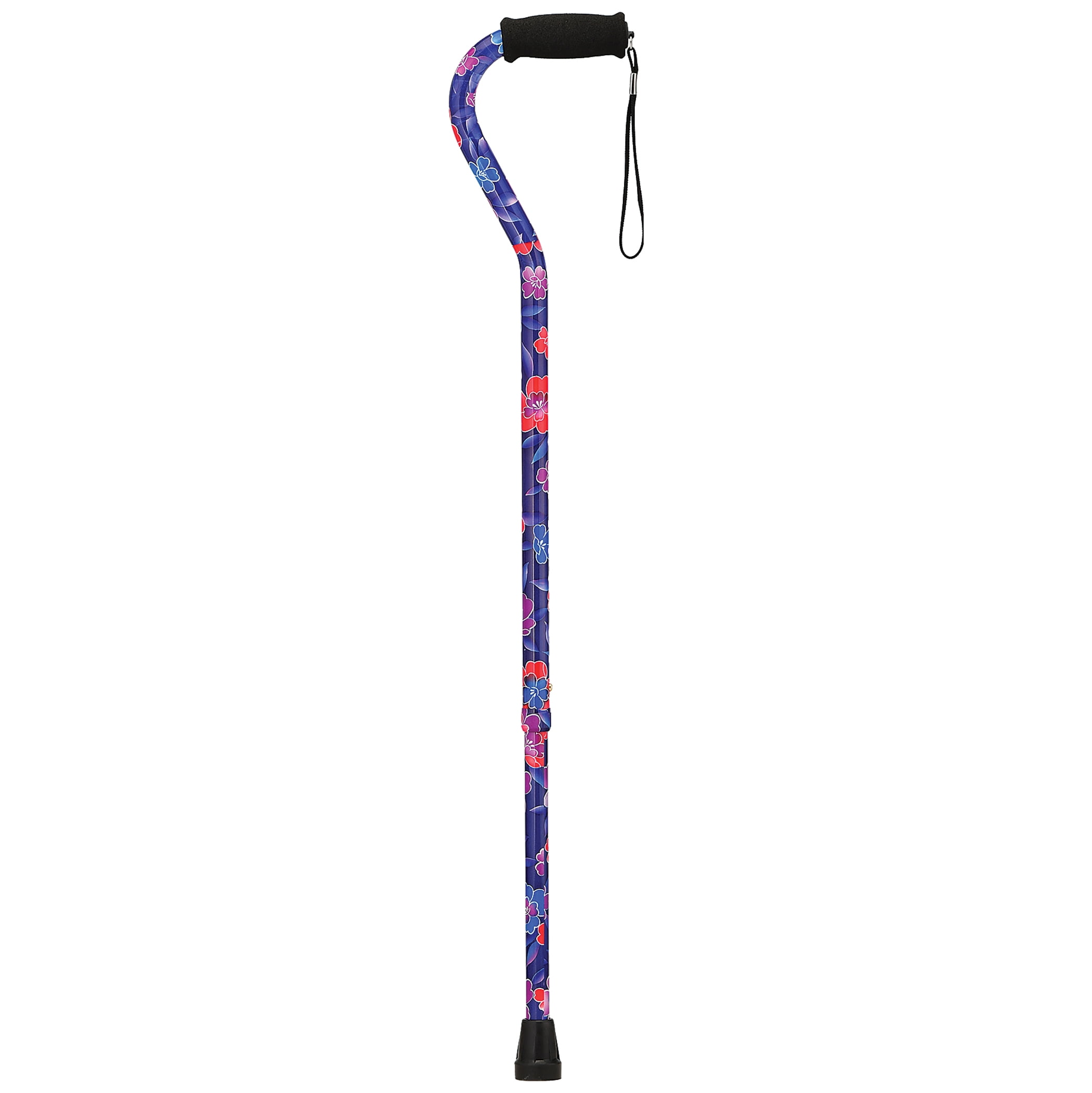 Design Toscano Ornate Pewter Walking Stick - Classic Double-Crook Handle, Hardwood Shaft With Rubber Tip